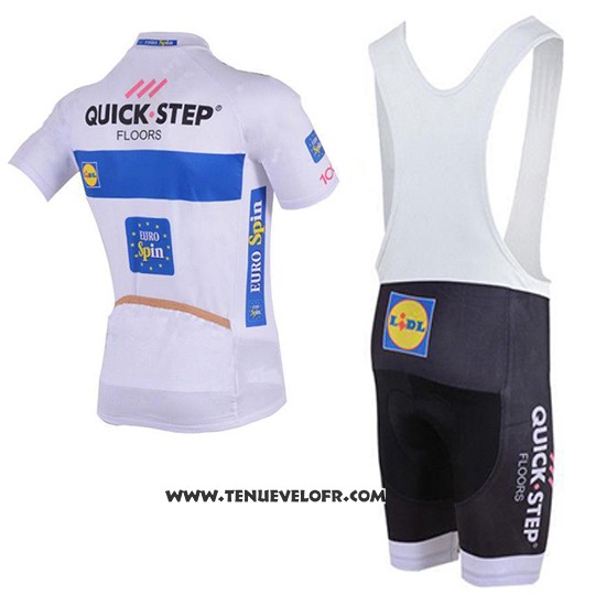 2018 Maillot Ciclismo Quick Step Floors Blanc Manches Courtes et Cuissard